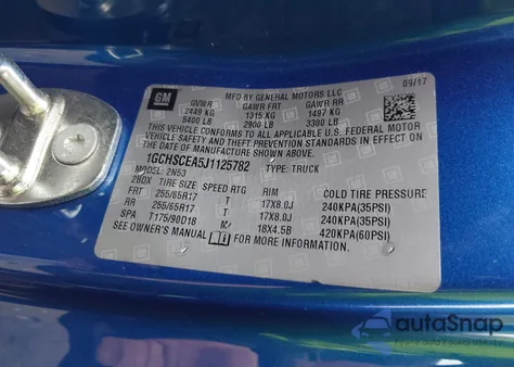 2018 Chevrolet Colorado Lt z USA, uszkodzony, nr VIN 1GCHSCEA5J1125782